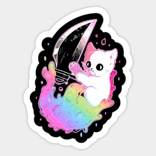 Cute EDM Festival Trippy Cat Psychedelic Rave Sticker